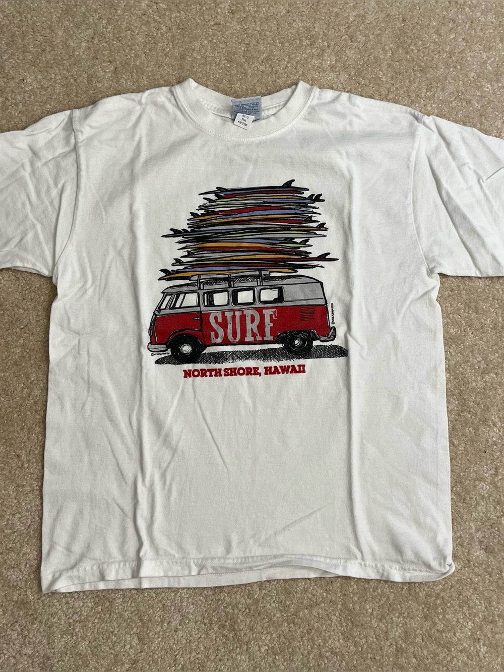 Crazy Shirts Shirt Youth Child Large White Hawaii Surf Tee 100% Cotton Original